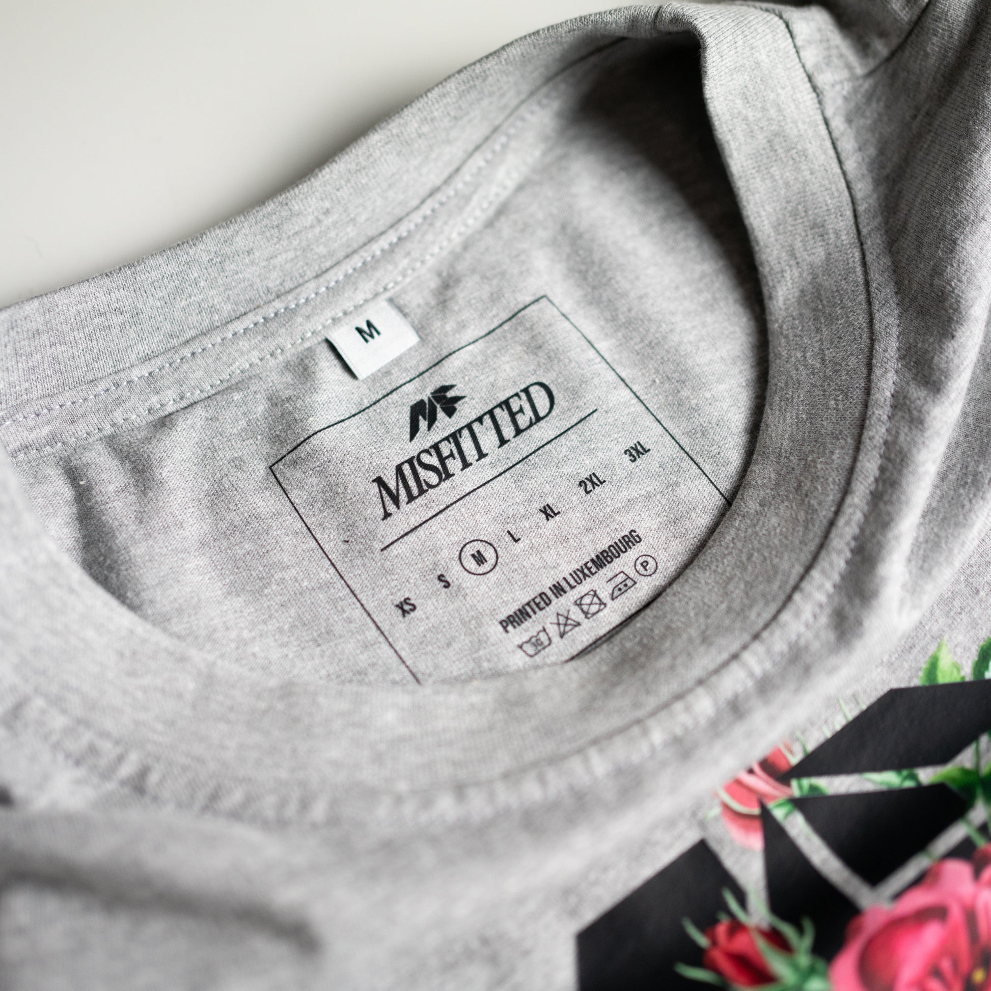 Grey MisFitted Roses Shirt
