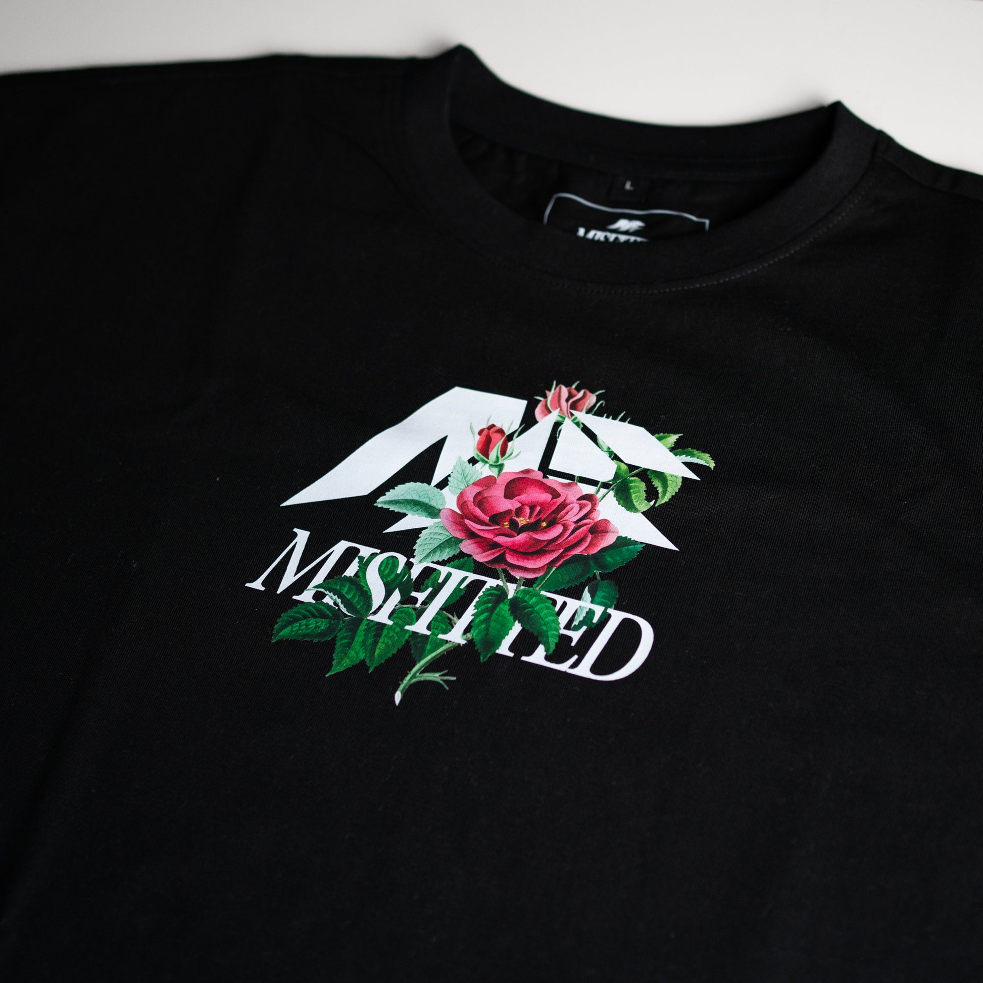 Black MisFitted Roses Shirt