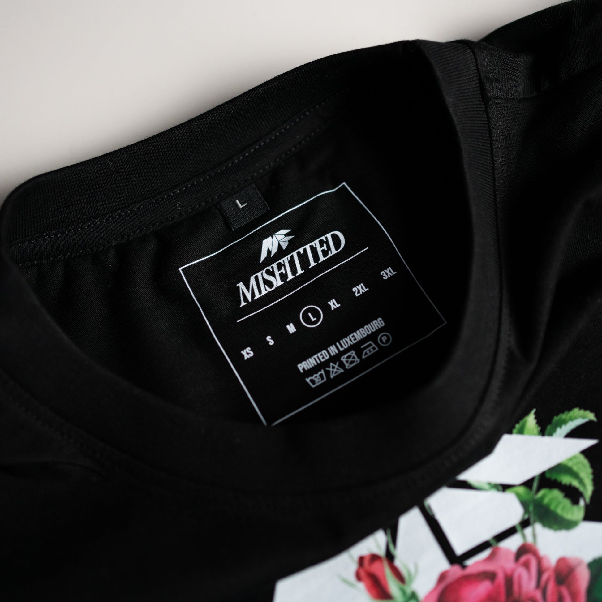 Black MisFitted Roses Shirt