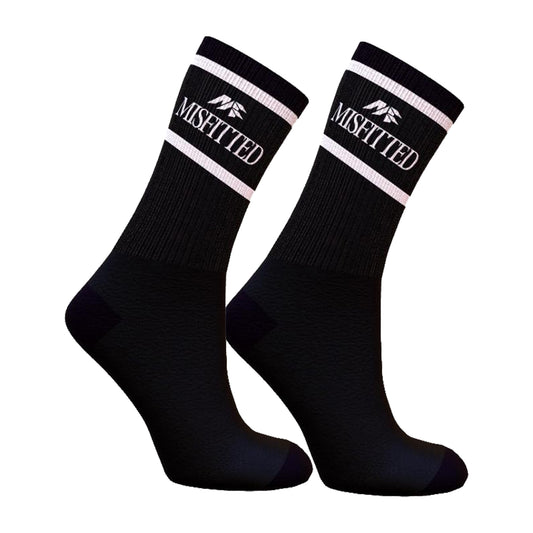 Black MisFitted Tube Socks